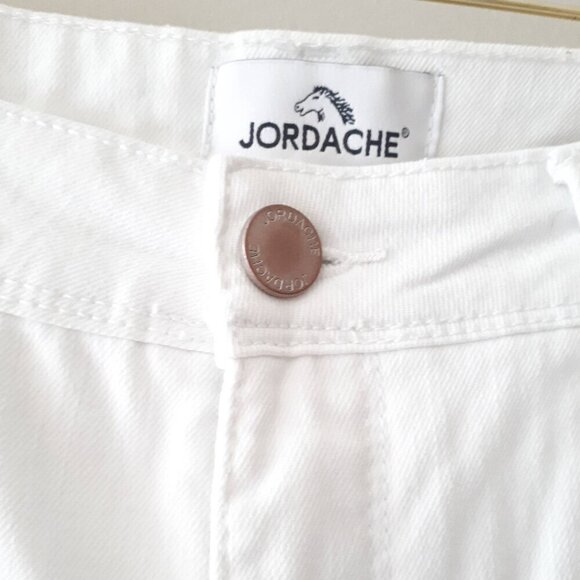 EUC Jordache white denim jeans with frayed hems, 6 - Picture 5 of 6